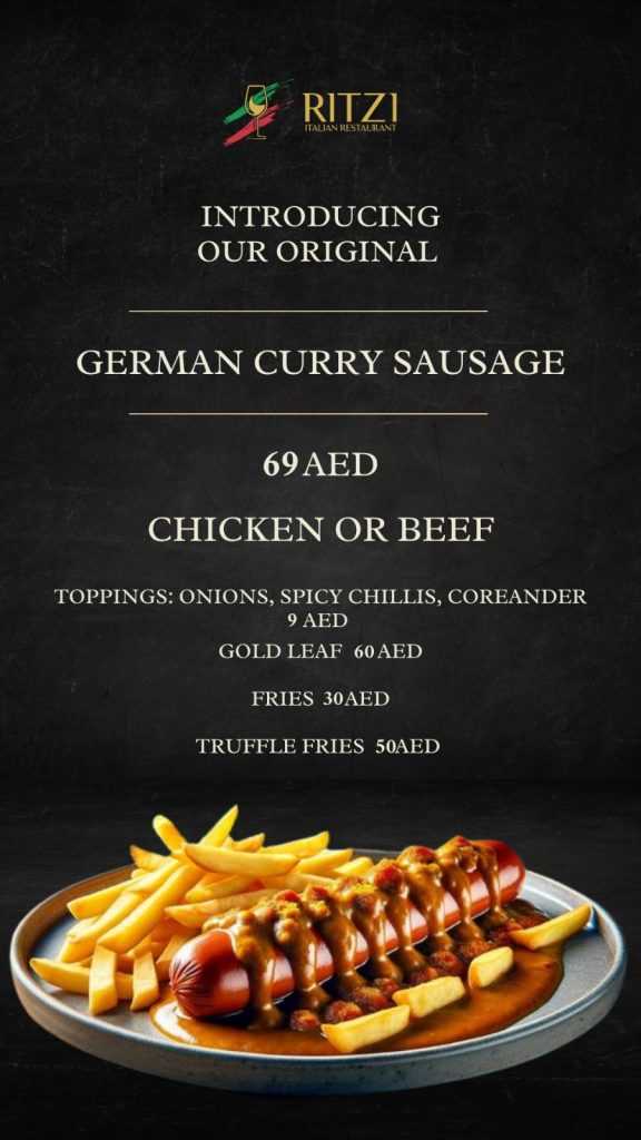 German Curry Sausage at Ritzi Italian Restaurant